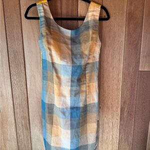 Lorick Plaid Sleeveless Dress with low back